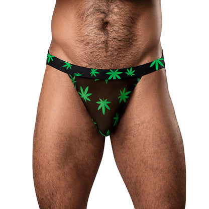 MALE POWER HAZY DAYZ JOCK POT LEAF S/M
