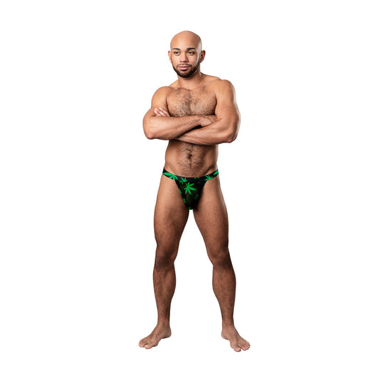MALE POWER HAZY DAYZ MICRO THONG POT LEAF S/M