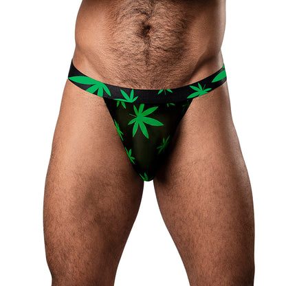 MALE POWER HAZY DAYZ MICRO THONG POT LEAF S/M