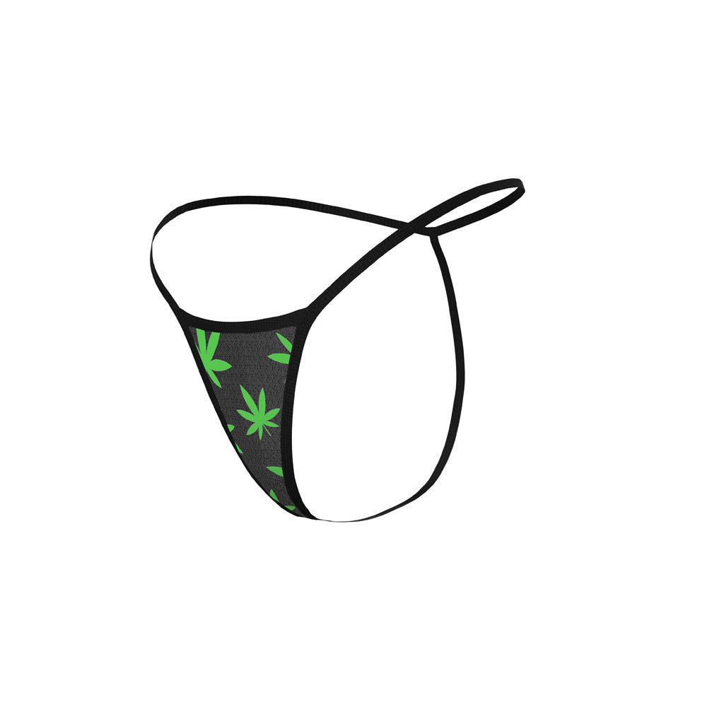 MAGIC SILK HAZY DAYZ CROP TOP, SKIRT & G-STRING SET POT LEAF L/XL