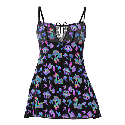 MAGIC SILK - HAZY DAYZ DRESS & G STRING SET MUSHROOM