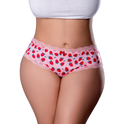 MAGIC SILK SWEET TREATS BOY SHORT WITH LUBE STRAWBERRY QUEEN SIZE