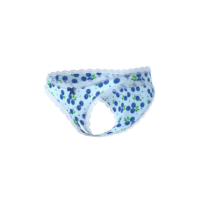 MAGIC SILK SWEET TREATS CROTCHLESS BOY SHORT WITH LUBE BLUEBERRY QUEEN SIZE