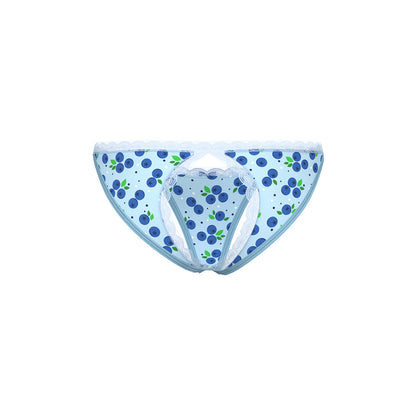 MAGIC SILK SWEET TREATS SPLIT BACK & CROTCHLESS PANTY WITH LUBE BLUEBERRY S/M
