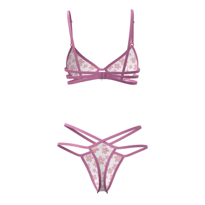 MAGIC SILK DAISY BRA & THONG SET DAISY PRINT L/XL