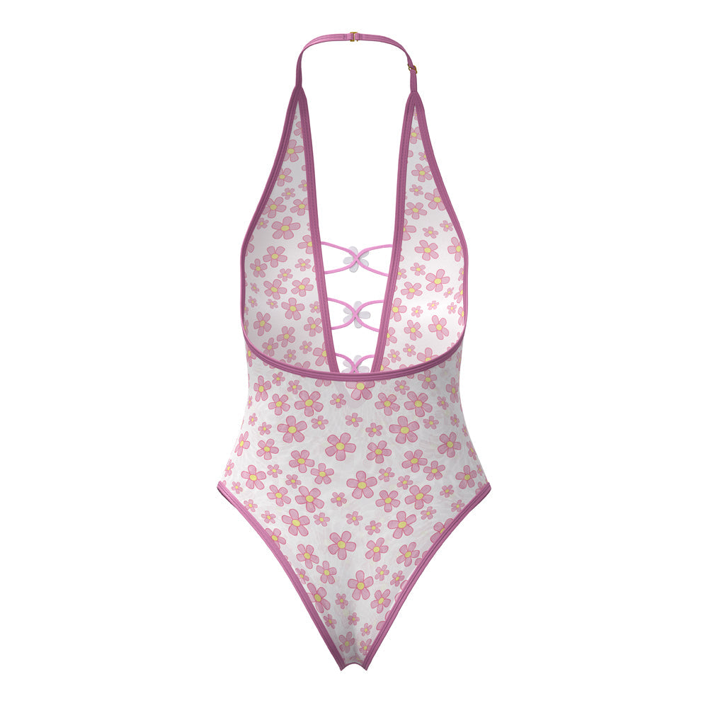 MAGIC SILK DAISY TEDDY WITH SNAP CROTCH DAISY PRINT S/M