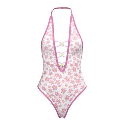 MAGIC SILK DAISY TEDDY WITH SNAP CROTCH DAISY PRINT L/XL