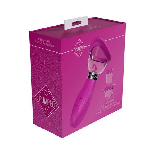 PUMPED DELIGHTFUL AUTOMATIC RECHARGEABLE VULVA & BREAST PUMP PINK