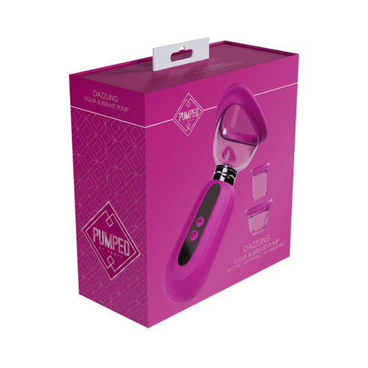 PUMPED DAZZLING AUTOMATIC RECHARGEABLE VULVA & BREAST PUMP PINK