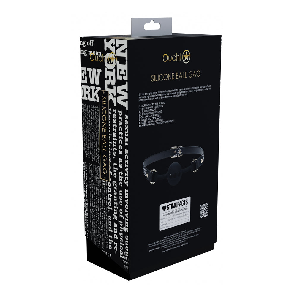 OUCH! INTERNATIONAL NEW YORK COLLECTION SILICONE BALL GAG