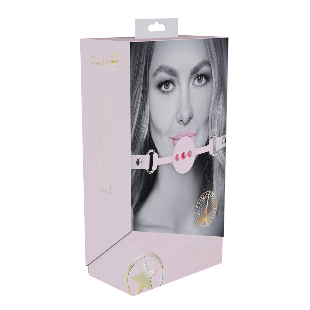 OUCH! INTERNATIONAL PARIS COLLECTION SILICONE BALL GAG PINK