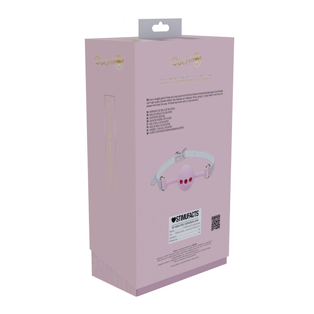 OUCH! INTERNATIONAL PARIS COLLECTION SILICONE BALL GAG PINK