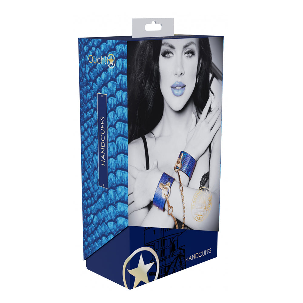 OUCH! INTERNATIONAL FLORENCE COLLECTION HANDCUFFS BLUE