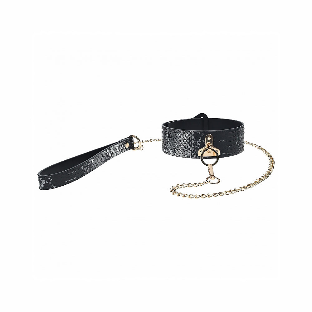 OUCH! INTERNATIONAL FLORENCE COLLECTION COLLAR WITH LEASH BLACK