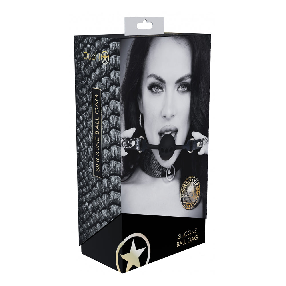 OUCH! INTERNATIONAL FLORENCE COLLECTION SILICONE BALL GAG BLACK
