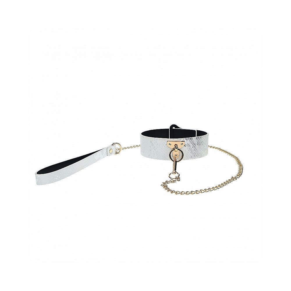 OUCH! INTERNATIONAL FLORENCE COLLECTION COLLAR WITH LEASH WHITE