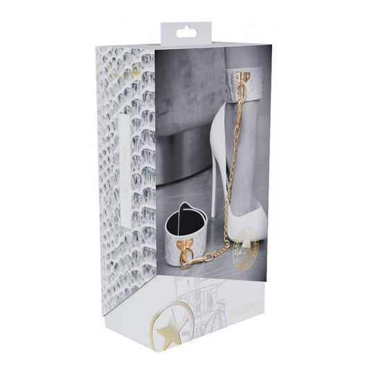 OUCH! INTERNATIONAL FLORENCE COLLECTION LEG CUFFS WHITE