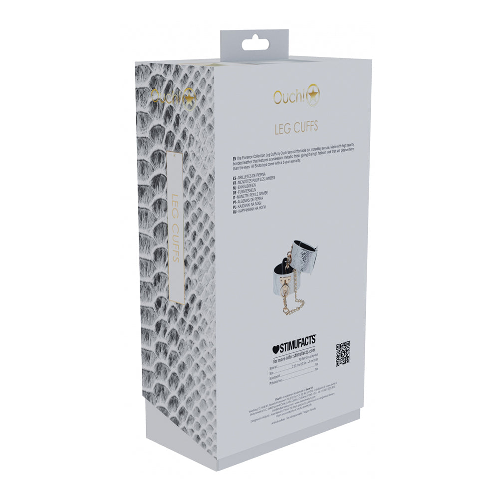 OUCH! INTERNATIONAL FLORENCE COLLECTION LEG CUFFS WHITE