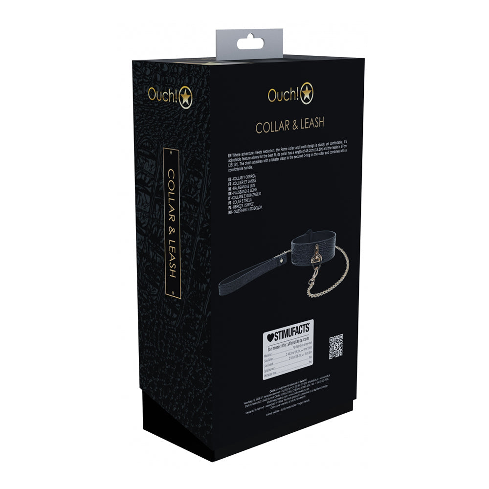 SHOTS - OUCH! INTERNATIONAL ROME COLLECTION COLLAR WITH LEASH