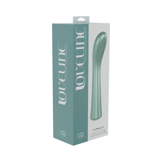 LOVELINE LA PERLA III RECHARGEABLE SILICONE G-SPOT VIBRATOR GREEN
