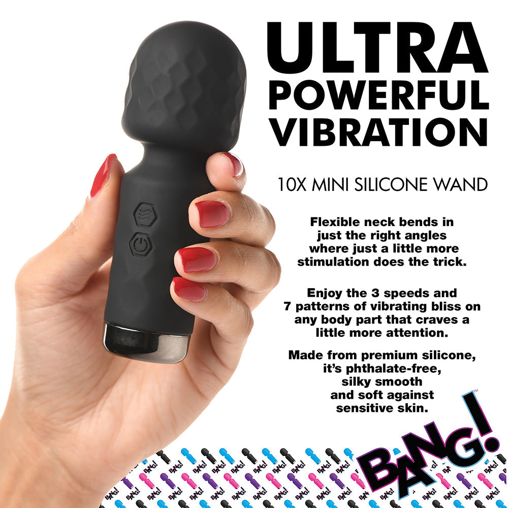 BANG! 10X MINI SILICONE WAND BLACK