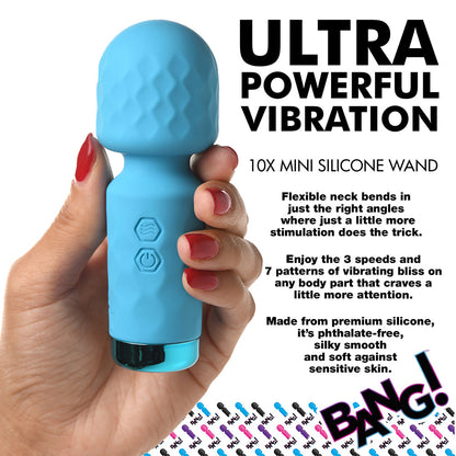 BANG! 10X MINI SILICONE WAND BLUE