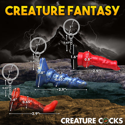 XR BRANDS - ENSEMBLE DE PORTE-CLÉS EN SILICONE CREATURE COCKS HELL-HOUND, LORD KRAKEN ET KING COBRA