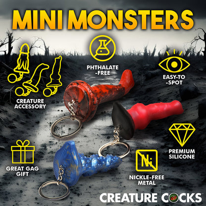 XR BRANDS - ENSEMBLE DE PORTE-CLÉS EN SILICONE CREATURE COCKS HELL-HOUND, LORD KRAKEN ET KING COBRA