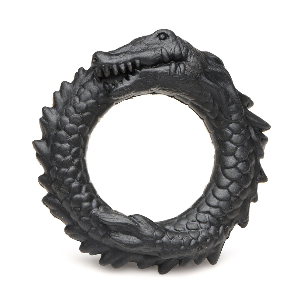 CREATURE COCKS BLACK CAIMAN SILICONE COCK RING