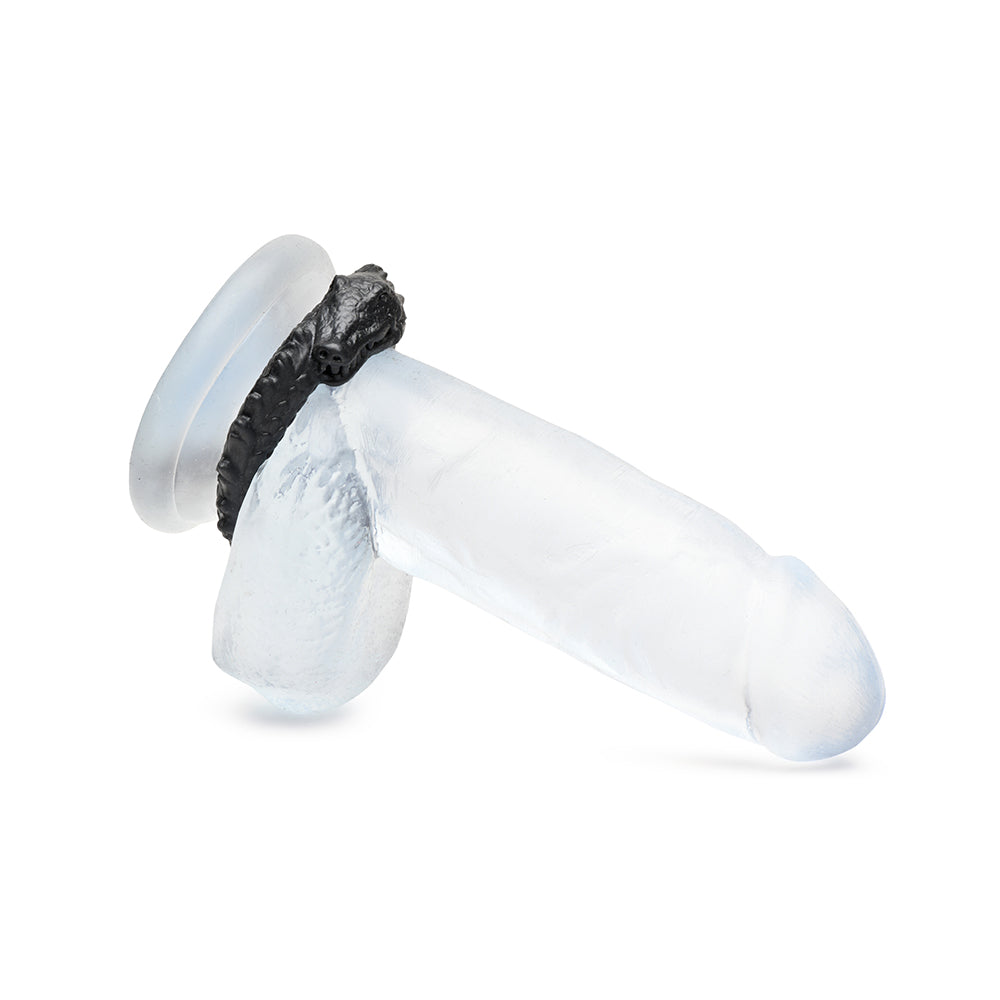 CREATURE COCKS BLACK CAIMAN SILICONE COCK RING