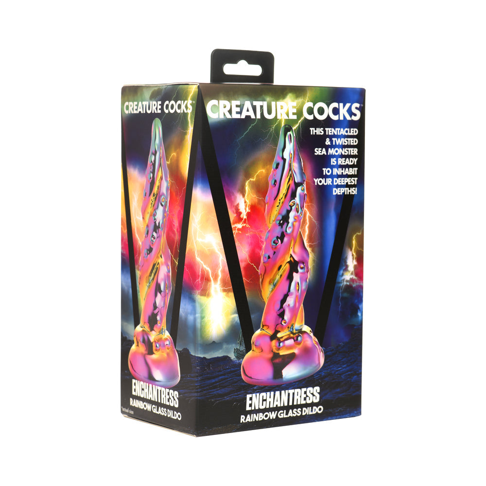 XR BRANDS - CREATURE COCKS ENCHANTRESS RAINBOW GLASS DILDO