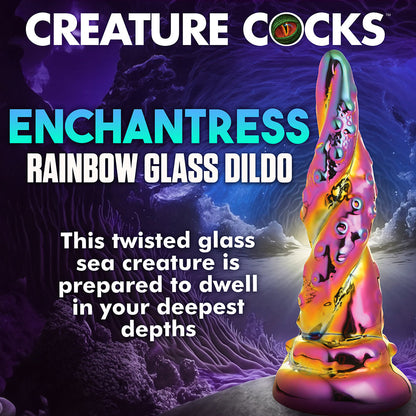 XR BRANDS - CREATURE COCKS ENCHANTRESS RAINBOW GLASS DILDO