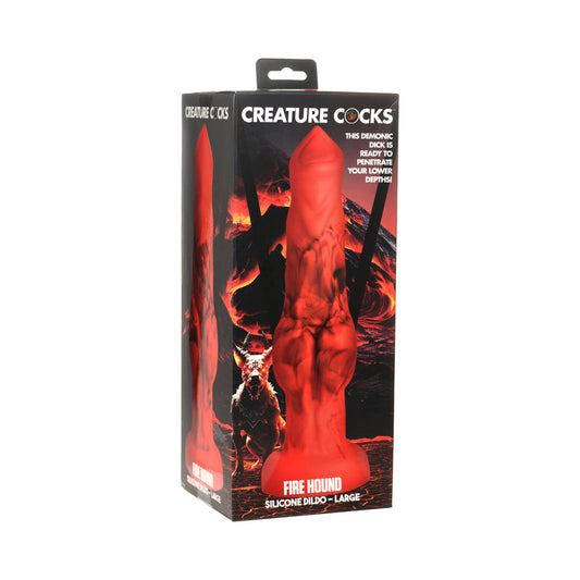 XR BRANDS - CREATURE COCKS FIRE HOUND SILICONE DILDO L