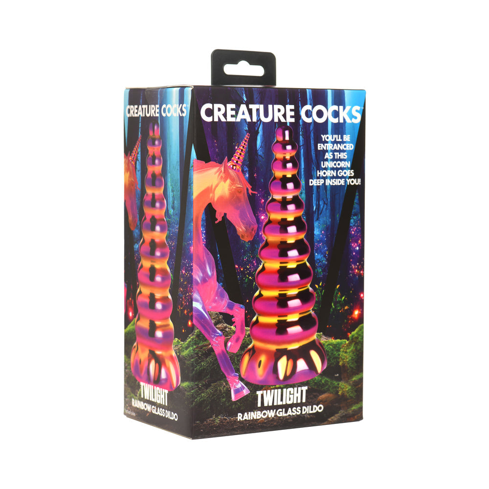 CREATURE COCKS TWILIGHT RAINBOW GLASS DILDO