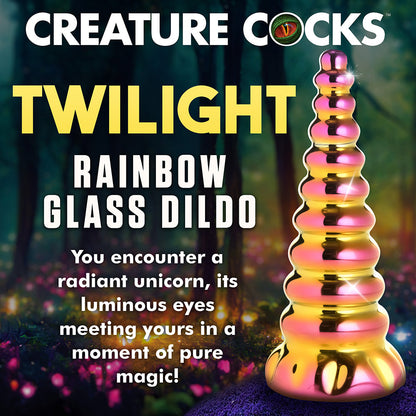 CREATURE COCKS TWILIGHT RAINBOW GLASS DILDO