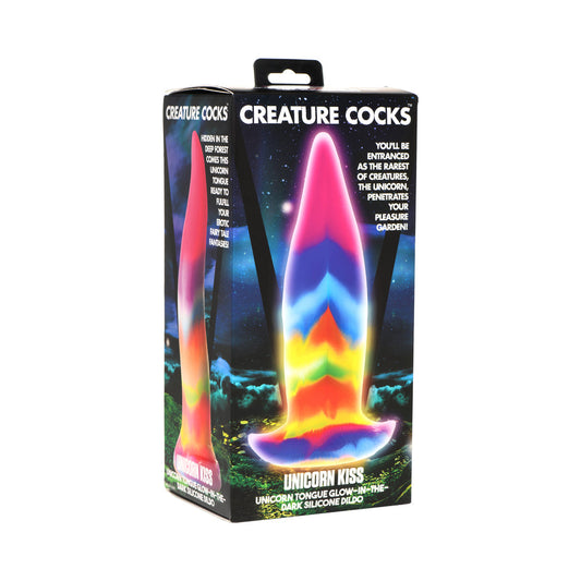 CREATURE COCKS UNICORN TONGUE GLOW-IN-THE-DARK SILICONE DILDO
