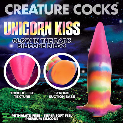 CREATURE COCKS UNICORN TONGUE GLOW-IN-THE-DARK SILICONE DILDO