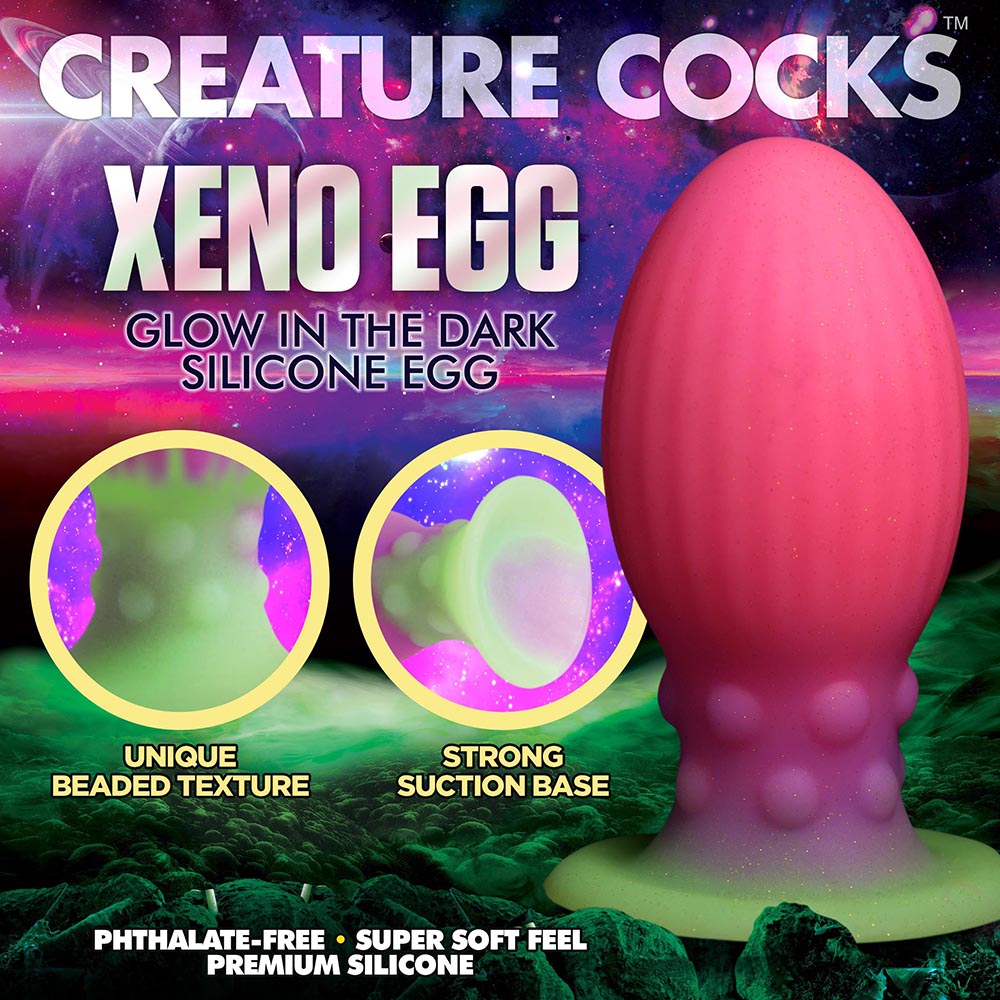 CREATURE COCKS XL XENO EGG GLOW-IN-THE-DARK SILICONE EGG