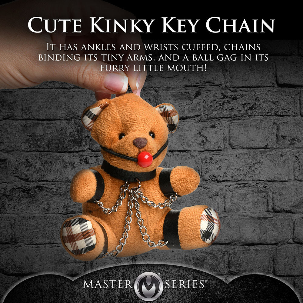 MASTER SERIES GAGGED TEDDY BEAR KEYCHAIN