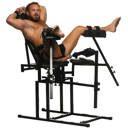 MASTER SERIES LEG SPREADER OBEDIENCE CHAIR WITH SEX MACHINE