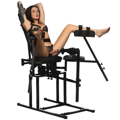 MASTER SERIES LEG SPREADER OBEDIENCE CHAIR WITH SEX MACHINE