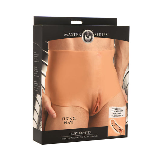 XR BRANDS - MASTER SERIES PUSSY PANTIES SILICONE VAGINA + ASS PANTIES S