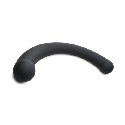 MASTER SERIES 10X VIBRA-CRESCENT VIBRATING SILICONE DUAL ENDED DILDO BLACK