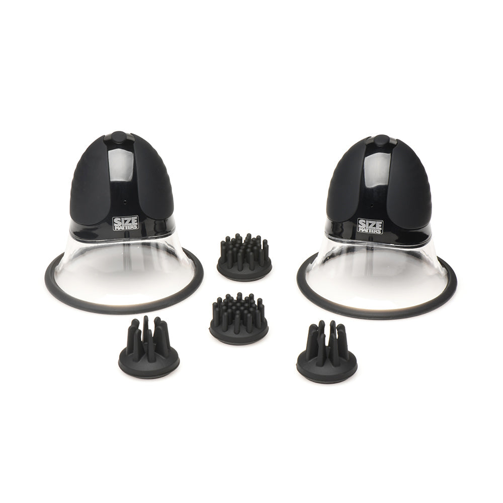 XR BRANDS - 10X ROTATING SILICONE NIPPLE SUCKERS WITH 4 ATTACHMENTS