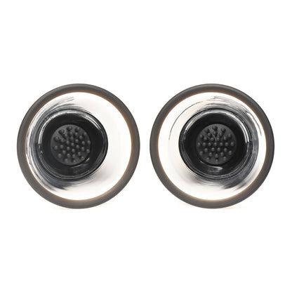 XR BRANDS - SIZE MATTERS 10X ROTATING SILICONE NIPPLE SUCKERS WITH 4 ATTACHMENTS BLACK