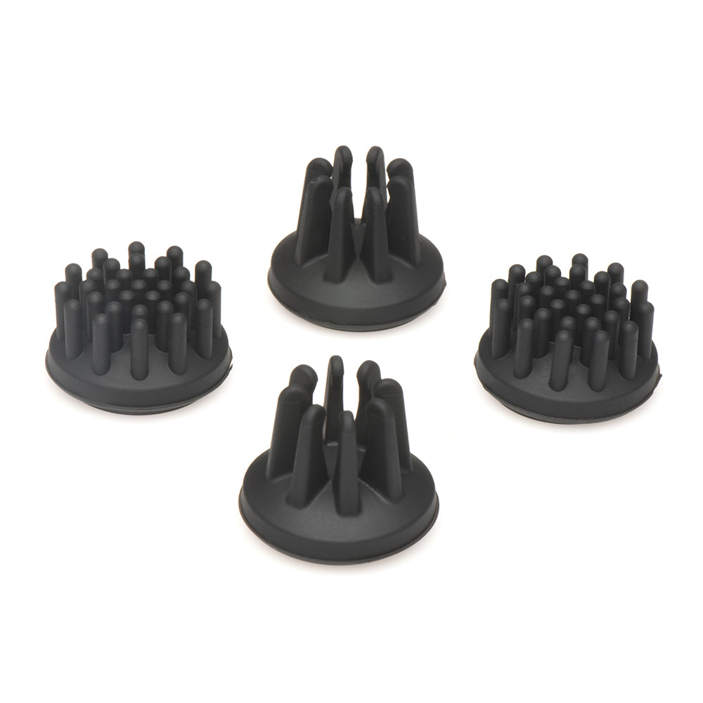 SIZE MATTERS 10X ROTATING SILICONE NIPPLE SUCKERS WITH 4 ATTACHMENTS BLACK