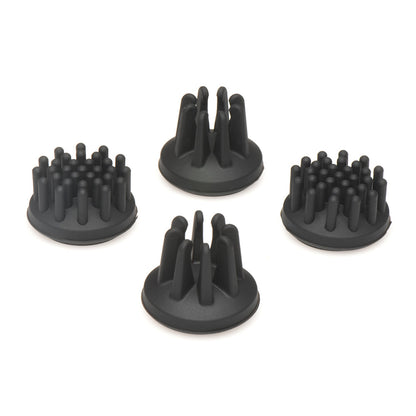 XR BRANDS - SIZE MATTERS 10X ROTATING SILICONE NIPPLE SUCKERS WITH 4 ATTACHMENTS BLACK