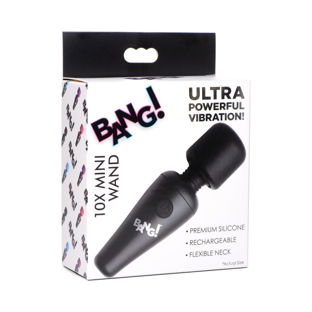 BANG! 10X VIBRATING MINI SILICONE WAND BLACK