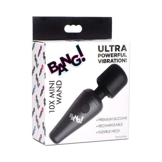 BANG! 10X VIBRATING MINI SILICONE WAND BLACK