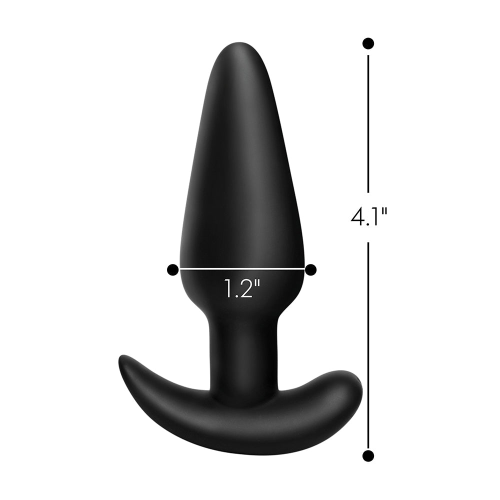 XR BRANDS - BANG! 21X VIBRATING SILICONE BUTT PLUG WITH REMOTE CONTROL BLACK